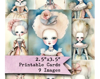 Marie Antoinette Ephemera: Fashion Girl Collage Sheet (Digital Download)