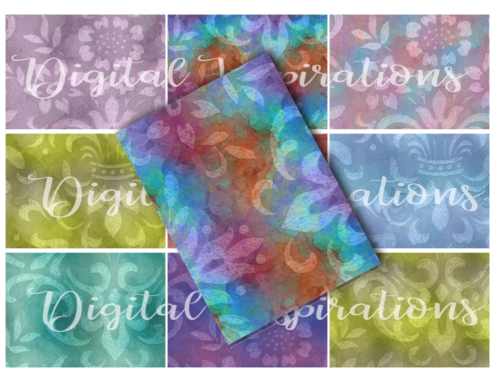 Digital Backgrounds / Printable Papers / Damask Backgrounds / - Etsy