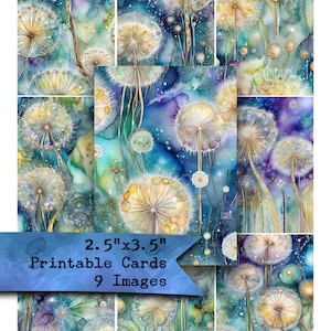 Dandelion Dream Ephemera: Journaling Scrapbook Cards (Digital Download)