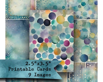 Fondos de acuarela: Papel imprimible en técnica mixta (6,35 x 8,9 cm) (Descarga digital)