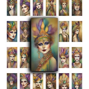 1 x 2, Mardi Gras, déguisements, masques, clipart, domino, imprimable, feuille de collage, numérique, bandes, pochettes de lettres, éphémères, clipart, bandes