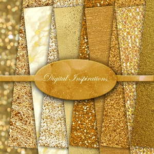 Metallic Gold  12x12 Digital Scrapbook Scrapbooking Paper Bokeh Glitter Foil Sparkly Sparkles Sequins Textures