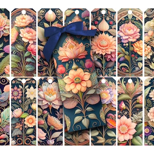 Floral Collage Tags: Printable Botanical Junk Journal Embellishments (Digital Download)