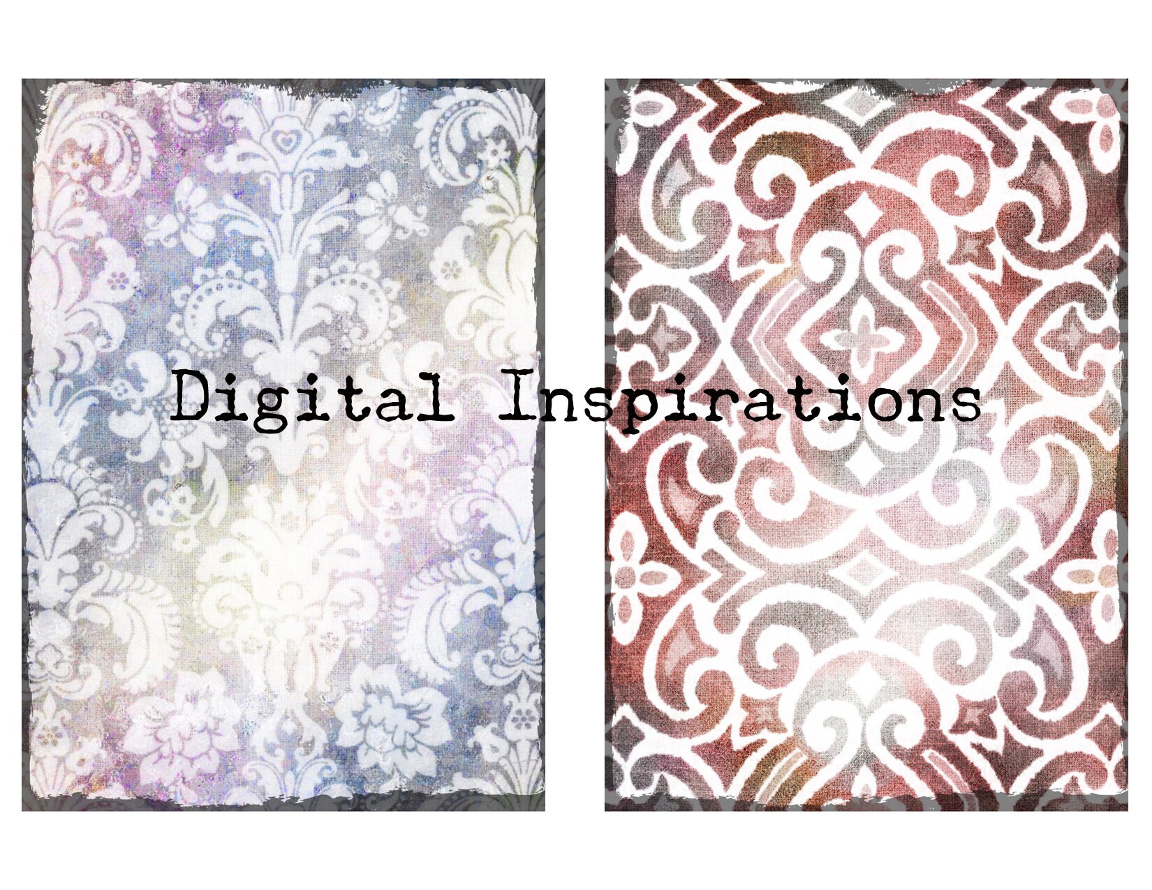 Digital Journal Pages Printable Grunge Grungy 6 Papers 5x7 300 - Etsy