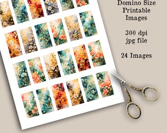 Floral Abstract Domino Images: 1x2 Collage Sheet (Digital Download)
