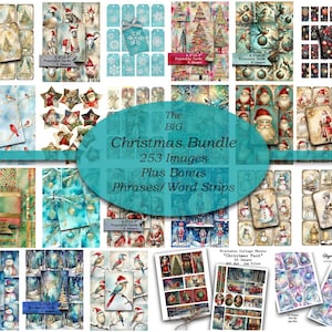 CHRISTMAS BUNDLE, Graphics Bundle, Christmas Graphics, ATC, Whimsical Christmas, Santa Claus, Winter, Holidays, Whimsical, Digital