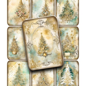 Christmas Tree Collage Sheet: Printable Junk Journal Embellishments (Digital Download)