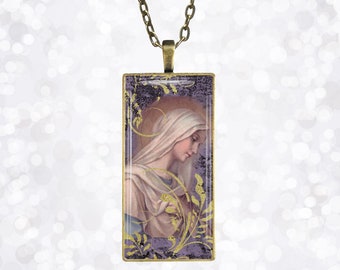 Holy Mother & Jesus Images: 1x2" Domino Pendants Collage Sheet (Digital Download)