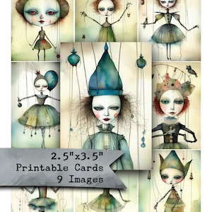 Creepy Marionette Ephemera: Halloween Junk Journal Images (Digital Download)
