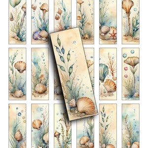 Sea Life Collage Sheet: Vintage Seashells Ephemera (Digital Download)