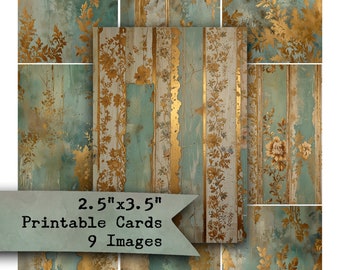 Floral Junk Journal Cards: Shabby Chic Ephemera (Digital Download)