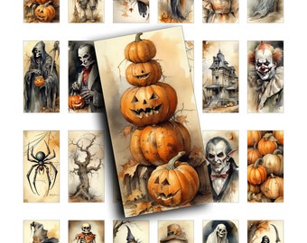 Halloween Clipart: Ravens, Witches, Zombies, Haunted Images (Printable)