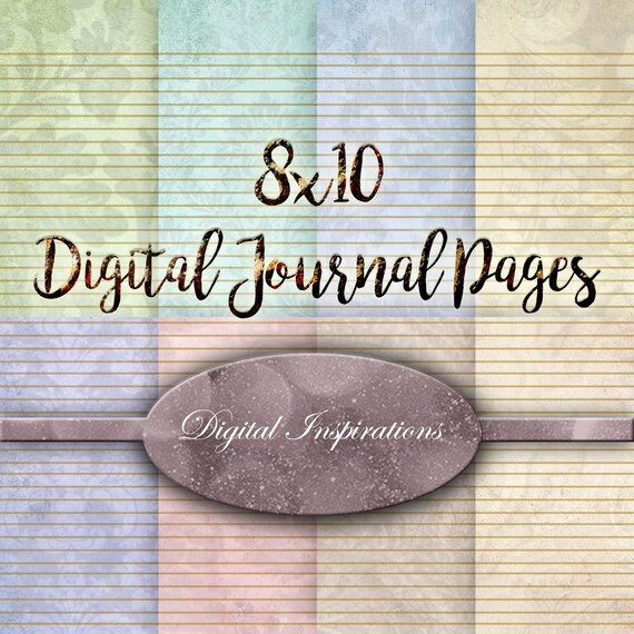 Digital Journal Pages Printable Grunge Grungy 8 Papers Instant | Etsy