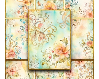 Floral ATC Cards: Vintage Botanical Ephemera for Junk Journals (Digital Download)