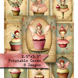 Journal Ephemera, Junk Journals, Cupcakes, Feen, Journal Clipart, Scrapbooking, Pocket Tags, Journal Scraps, Pocket Scraps, ATC, French