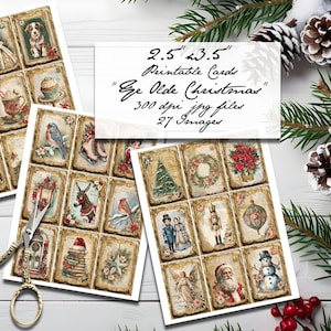 Vintage Christmas ATC Cards: Shabby Victorian Ephemera (Digital Download)