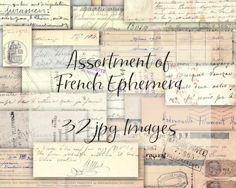 Vintage French Ephemera in Digital Form Downloadable Commercial Use Paris Parisian Graphics