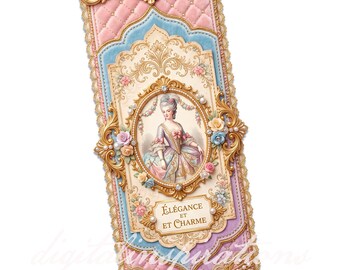 Velvet & Pearls Printable Bookmarks | Vintage Victorian Bookmarks | Rococo Digital Download