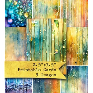 Chuva iridescente, chuva, garoa, vidro molhado, papel para impressão, ATC, cartões de registro no diário, scrapbooking, ACEO, papel digital, janela chuvosa Clipart