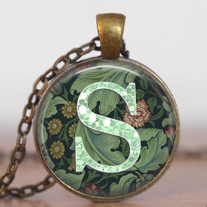 Botanisches Monogramm 1 Inch Kreise: William Morris Style (Digitaler Download)