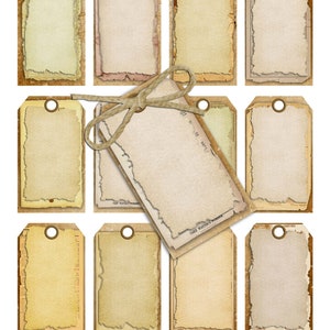 Vintage Style Printable Gift Tags: Distressed Blank Rustic Tags (Digital Download)