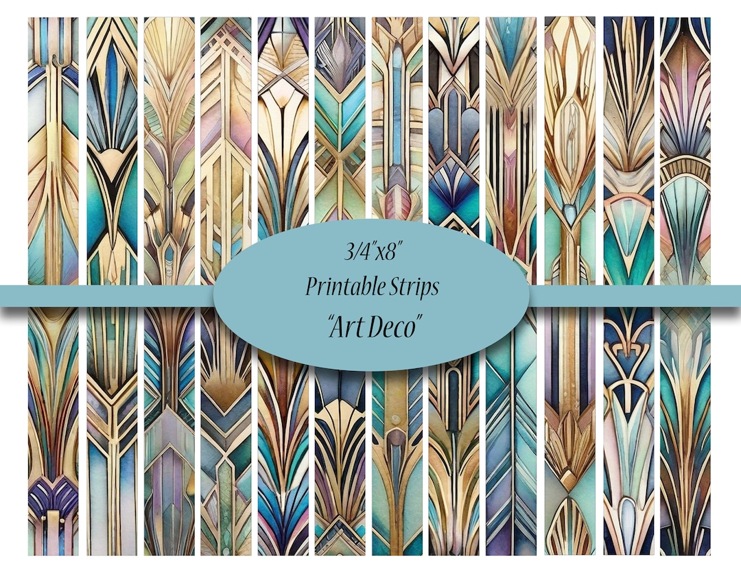 Art Deco, Printable Strips, Washi, Digital Strips, Printable Washi Tape ...