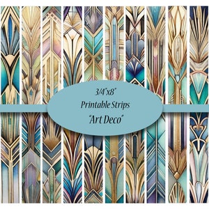 Art Deco Washi Tape Strips: Printable Junk Journal Digi Kit (Digital Download)