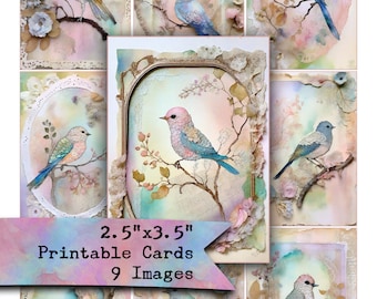 Bird Collage Sheet: Printable Ephemera for Junk Journals (Digital Download)