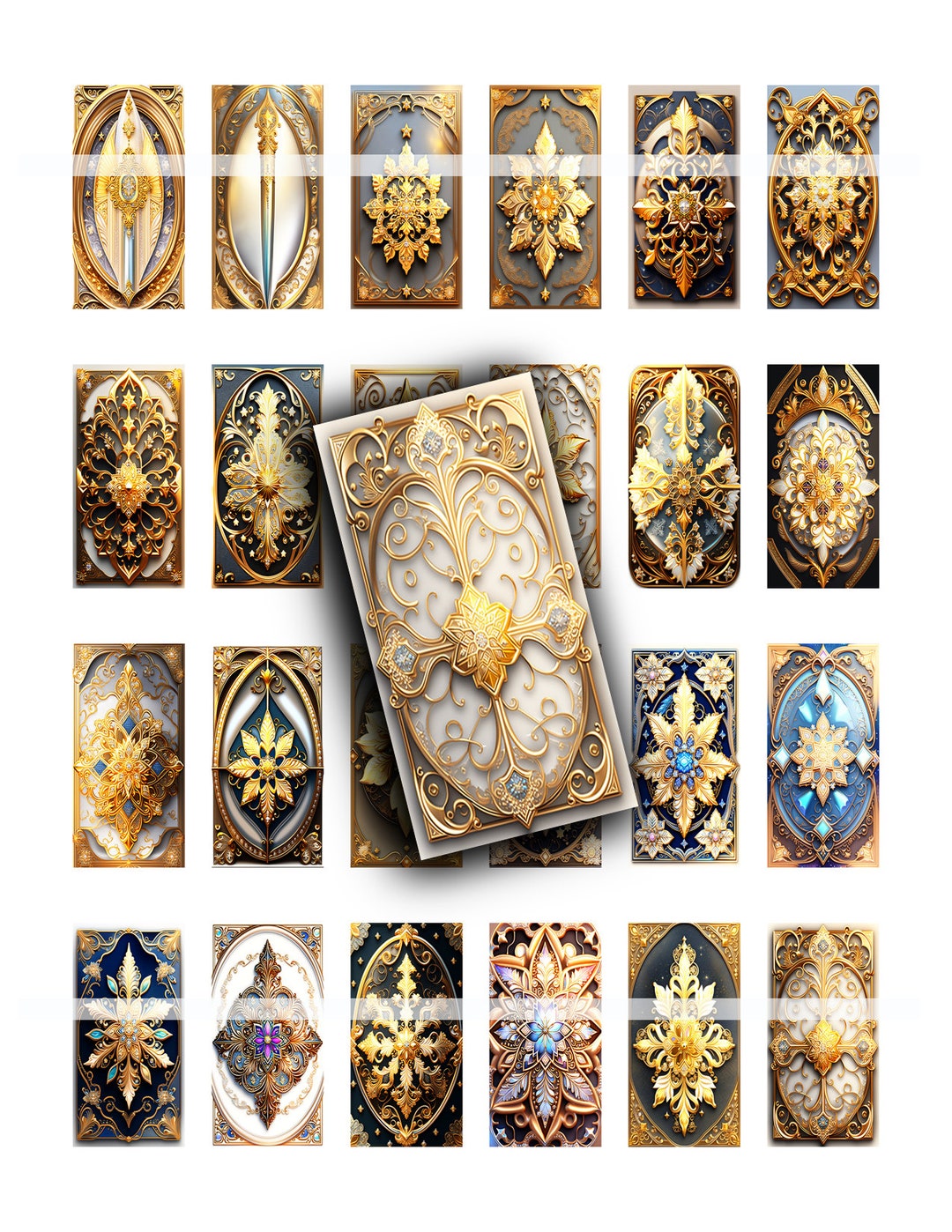 1x2 Inch Printable Images, Domino Pendants, Journal Supplies, Ornate ...