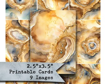 Journal Ephemera, Junk Journals, Earth Tones, Geodes, Backgrounds, Collage Sheet, Digital Sheet, Scrapbooking, Printable Paper, Watercolor