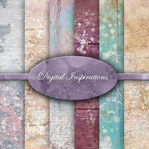 Watercolor Wood Digital Paper: 12x12 Scrapbook Backgrounds (Digital Download)