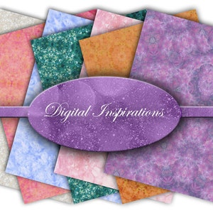 Floral Texture Digital Paper: Soft Color Scrapbook Backgrounds (Digital Download)
