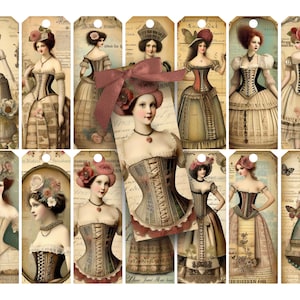 Vintage Distressed Journal Tags: Printable Collage Sheet (Digital Download)