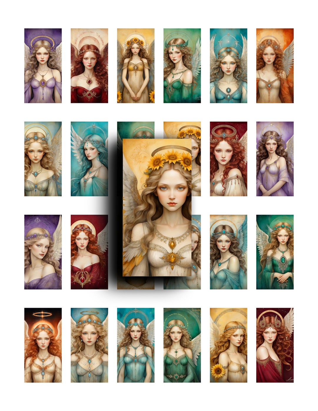 Angel Domino Art: Colorful Collage Sheet (digital Download) - Etsy