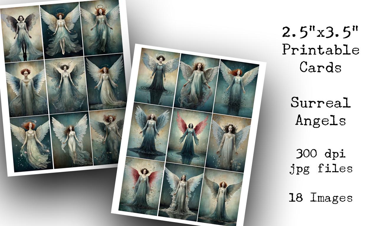 Surreal Angel Collage Sheet: Printable Journal Cards (digital Download ...