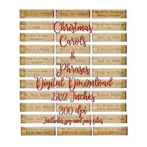 Printable Christmas Phrases Quotes Sentiments Words Downloadable png and jpg files Holiday Christmas Music Carols Songs