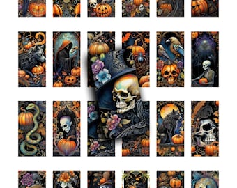 Halloween 1x2 Images: Domino Tile Collage Sheet (Printable)