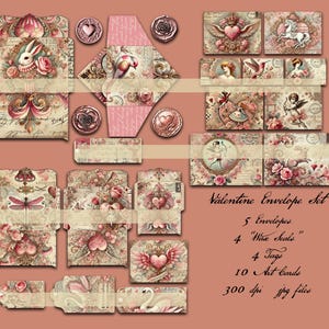 Printable Valentine Envelopes: Vintage Style Ephemera (Digital Download)
