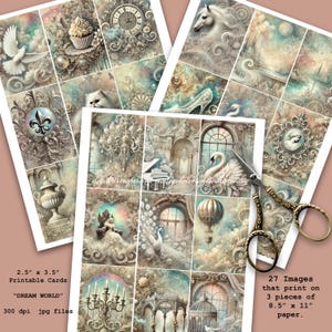Céleste, Magique, Aquarelles, Documents éphémères numériques, Papier imprimable, ATC, Cartes de journalisation, Scrapbooks, Papier numérique, Fantastique, Carnets de notes