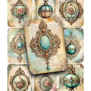 Collageblad, Digitaal, achtergronden, versieringen, tags, ongewenste tijdschriften, ornamenten, afdrukbaar papier, direct downloaden, glinsterende clip art, Victoriaans