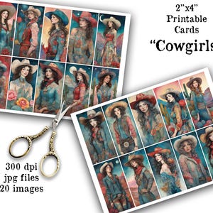 Carnets indésirables, 2 x 4, Étiquettes, Cartes, Cow-girls, Style occidental, Signets, Tenir un journal, Scrapbooks, Carnets éphémères, Éphémères, Vieil ouest
