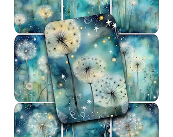 Dandelion Fantasy Backgrounds: Collage, Tags, Journals (Digital Download)