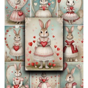 Coisas efêmeras digitais, coelhinhos, dia dos namorados, corações, coelhos, diários indesejados, etiquetas de arte, coisas efêmeras, história da moda, etiquetas de bolso, gráficos de dia dos namorados