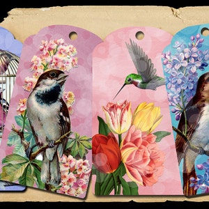 Vintage Bird Tags: Printable Ephemera for Junk Journals (Instant Download)