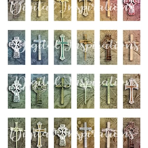 Crosses Collage Sheet: 1x2 Religious Images (Digital Download)