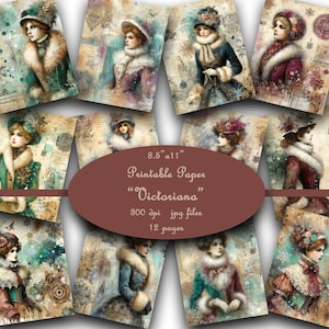 Victorian Printable Paper Pack: 8.5x11 Collage Sheets (Digital Download)