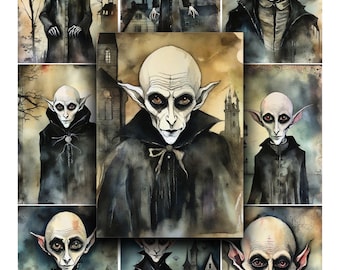 Nosferatu Horror Clipart: Junk Journal Ephemera (Digital Download)