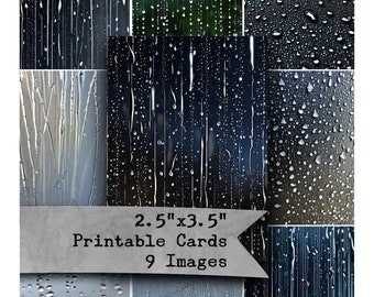 Clipart de ventana lluviosa: Efímera de diario de invierno (6,35 x 8,9 cm) (Descarga digital)