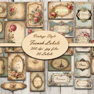 Franse labels, vintage labels, afdrukbare labels, shabby chic, bloemen, parfumlabels, romantische afbeeldingen, Franse printables, junkjournal