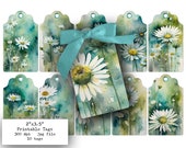 Daisy Printable Tags: Floral Junk Journal Ephemera (Digital Download)